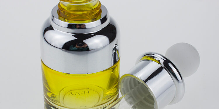 yellow glass bottles for essential oils