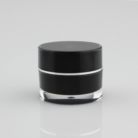 black cosmetic sample jars