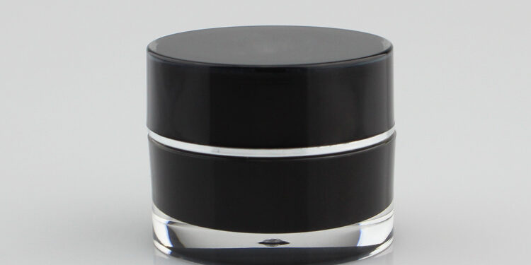 black cosmetic sample jars