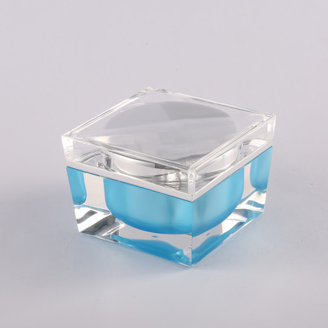 empty blue cream square jar wholesale