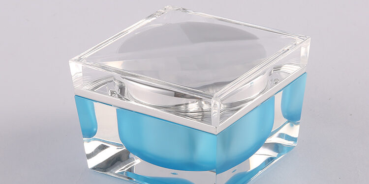 empty blue cream square jar wholesale