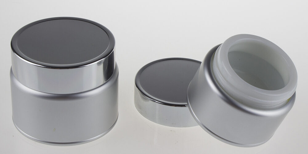 silver Aluminum Cosmetic Jar