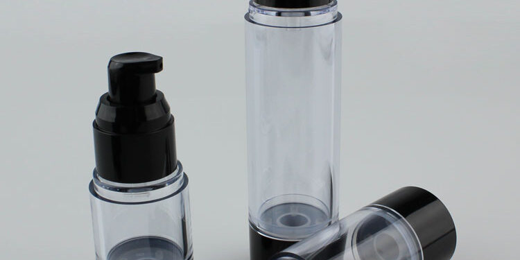 black airless bottle with pump