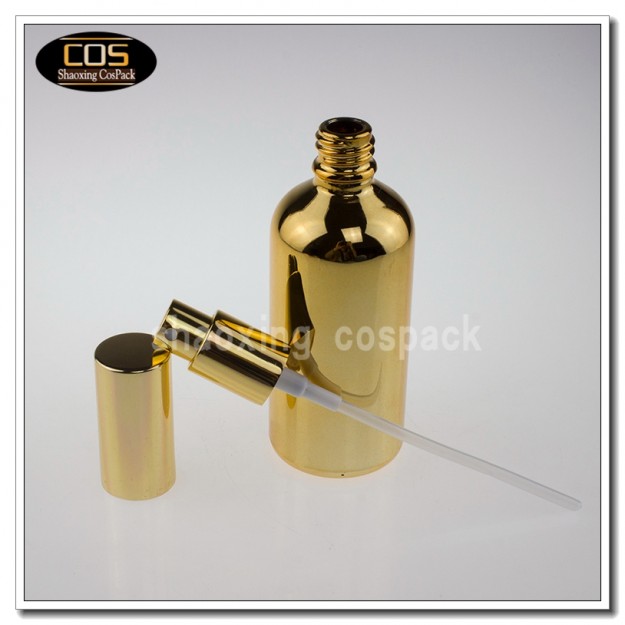 100ml gold glass perfume bottle with spayer