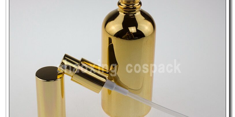 100ml gold glass perfume bottle with spayer