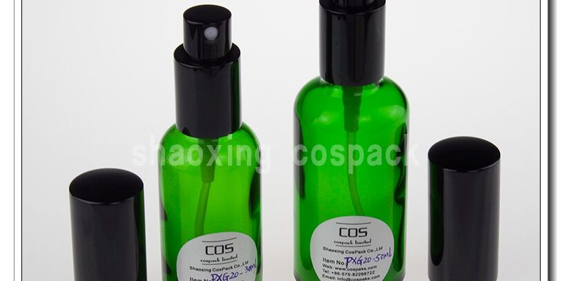 1 ounce green glass spray bottle