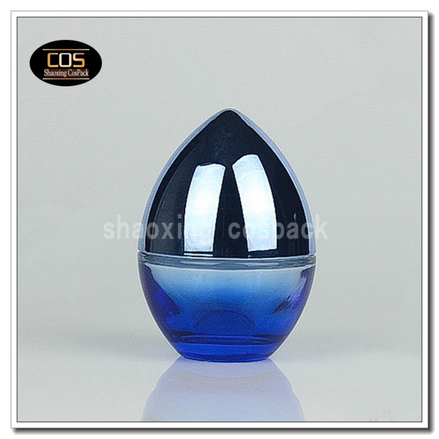 50g blue Glass cosmetic jar for face cream