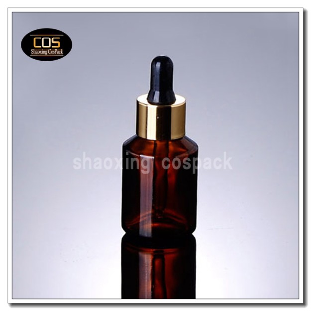 30ml dropper bottle with gold ring black top