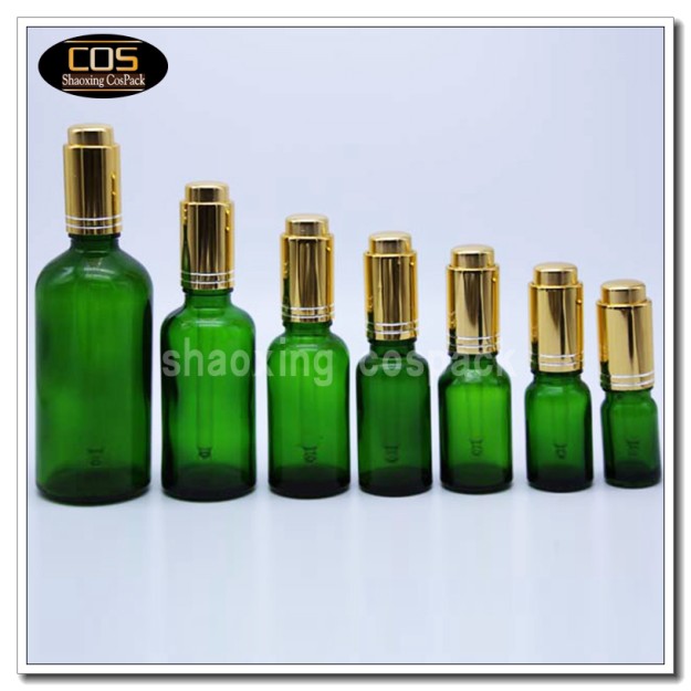 Essential Oil Green Bottles