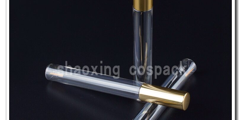 8ml clear eyeliner tube with gold lid