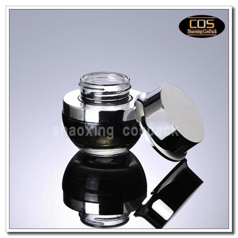 black glass cream jars with lids