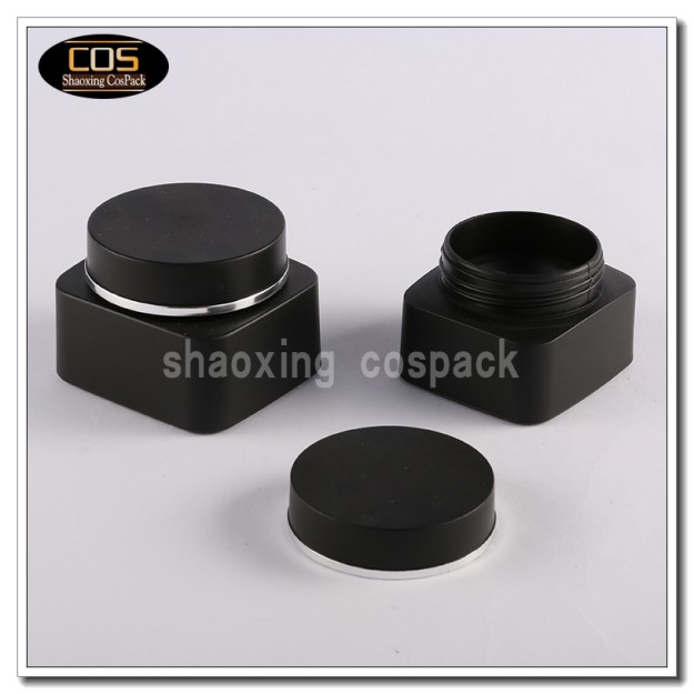 black 30g50g pp square cream jars