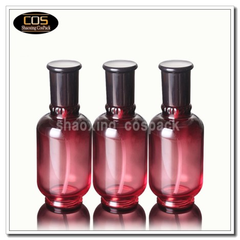 red empty 150ml luxury glass bottle