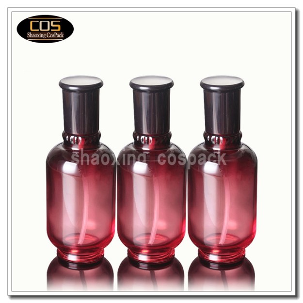 red empty 150ml luxury glass bottle