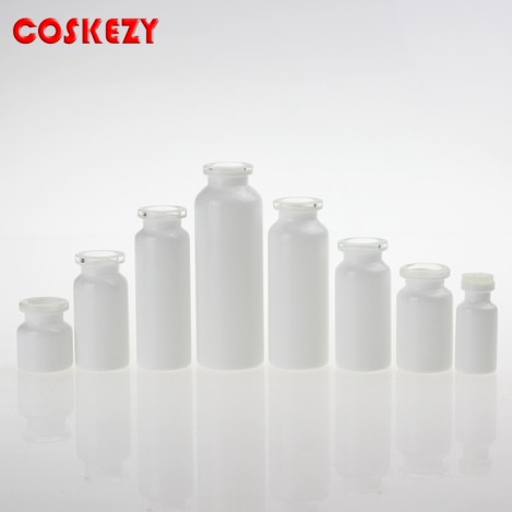 Full Size White Pharmaceutical Glass Vial