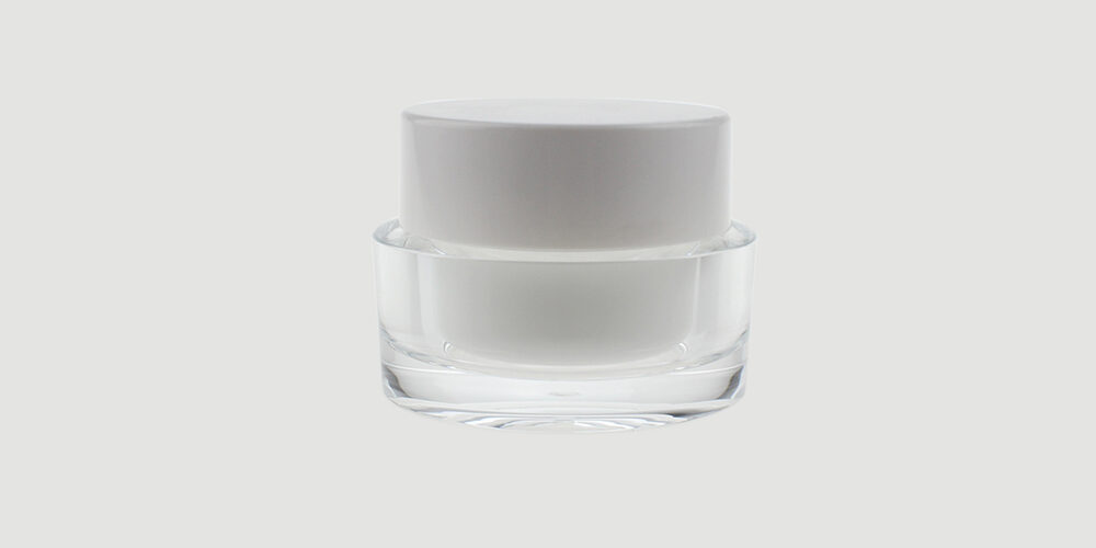 White Acrylic Plastic Cream Jar 50g Detach