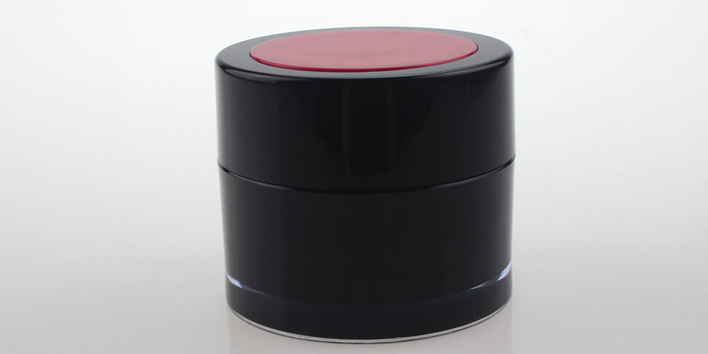 Empty Black Cosmetic Container Plastic Cream Jar