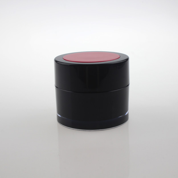 Empty Black Cosmetic Container Plastic Cream Jar