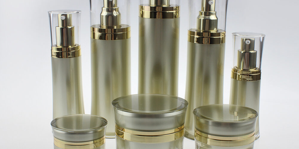 New Style Pink And Gold Acrylic plastic Cosmetic Packaging