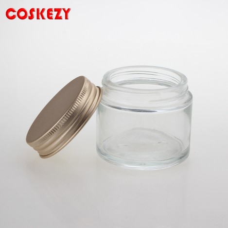 Transparent Glass Jar With Gold Screw Cap 70ml