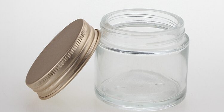 Transparent Glass Jar With Gold Screw Cap 70ml
