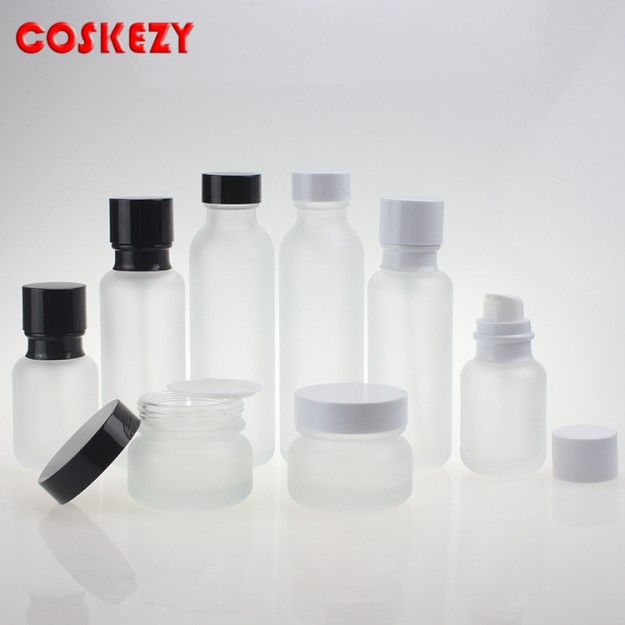 Clear Frosted Glass Cosmetic Packaging