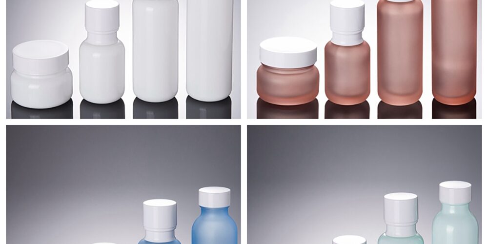 50ml 110ml Glass Serum Pump Bottle, 150ml Glass Toner Container And 50g Glass Cream Jar