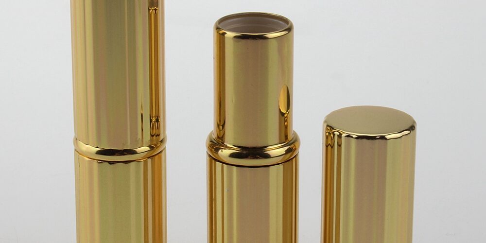 4g Gold Round Shape Aluminum Lipstick