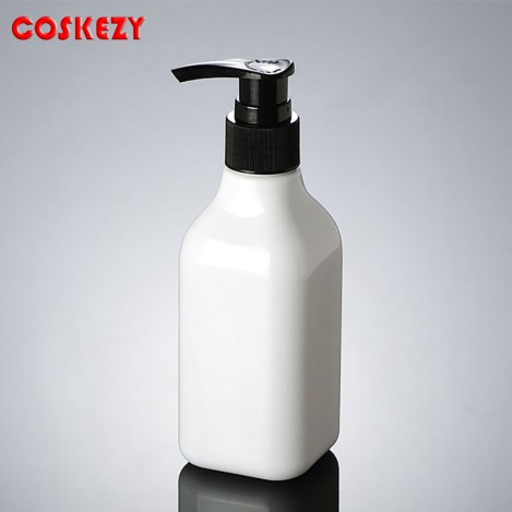 200ml Clear And White PET Cosmetic Bottle With Lotion Pump And Screw Cap