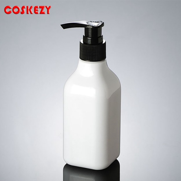 200ml Clear And White PET Cosmetic Bottle With Lotion Pump And Screw Cap