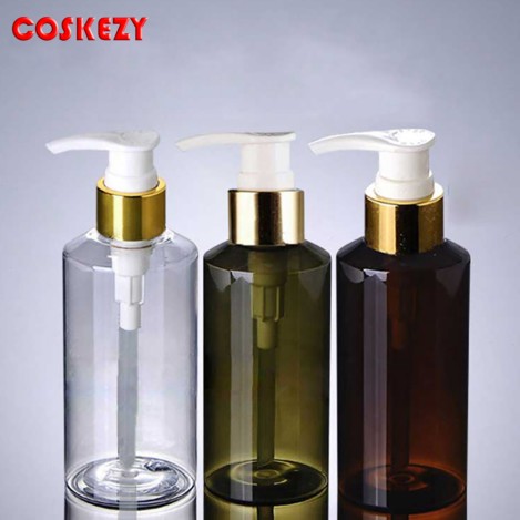 100ml Green/Amber PET Lotion Pump Bottle, 150ml Clear/Green/Amber Plastic Serum Bottle