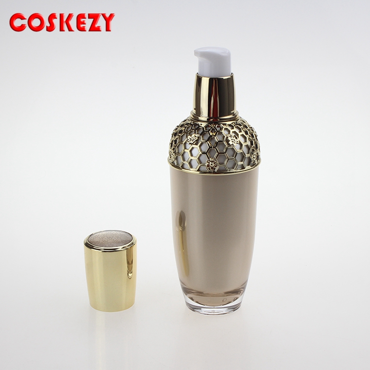 Empty Luxury Gold Airless Cosmetic Bottles 30ml 50ml 100ml