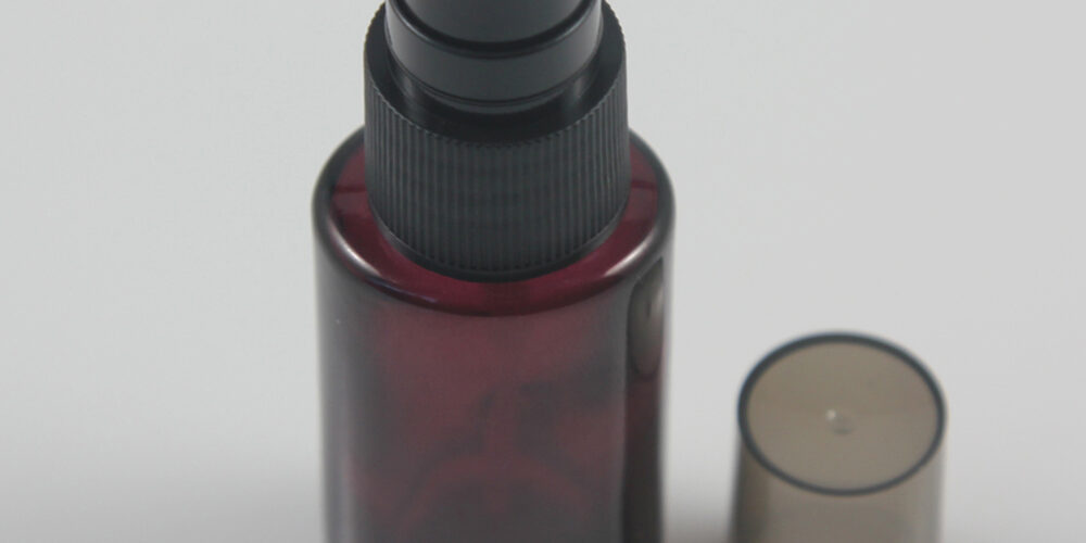 Empty 10ml glass perfume bottle, purple mist spray bottles with pump