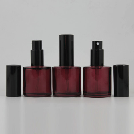 Cosmetic Packaging Set 40ml Perfume Glass Bottle, Purple Lotion Bottle With Pump