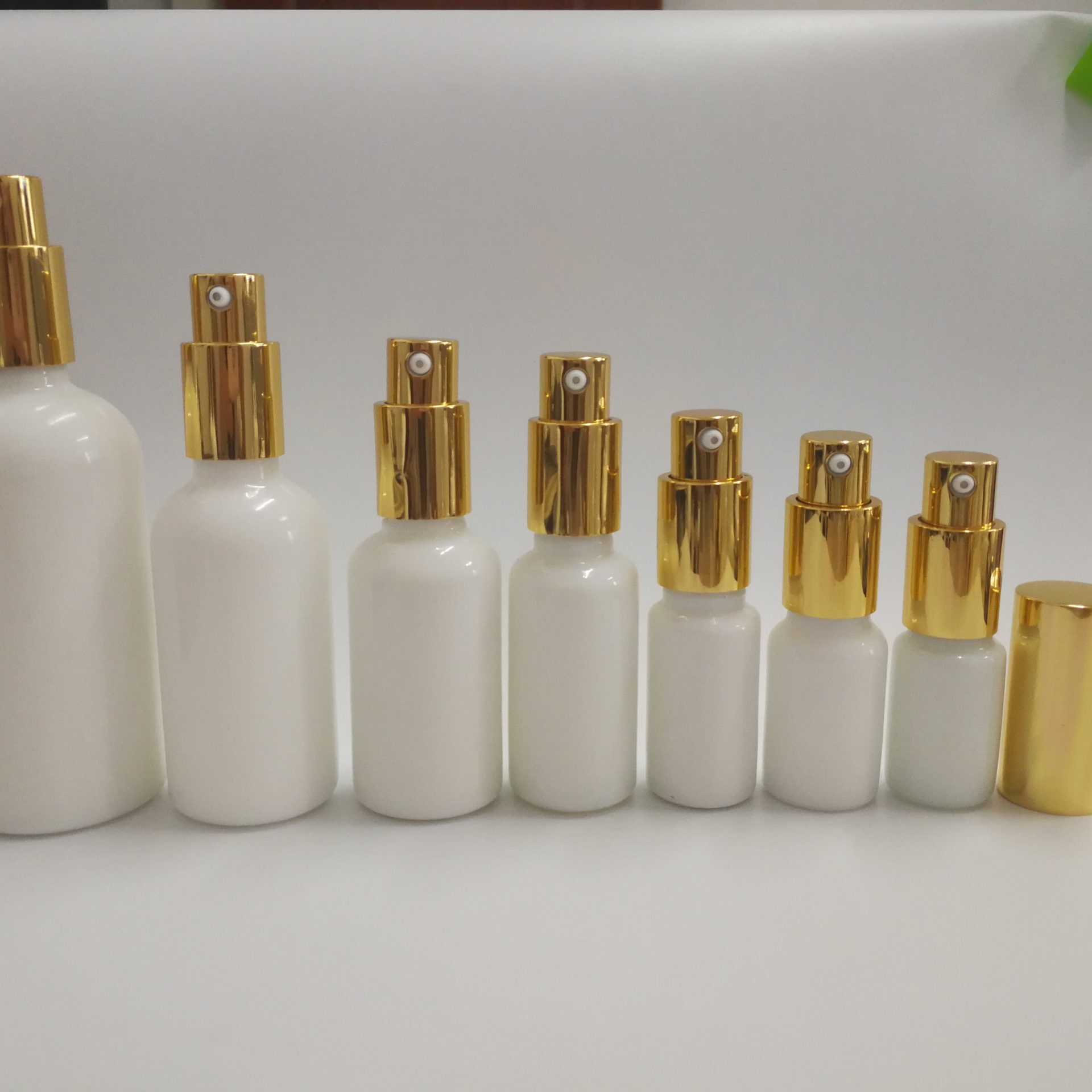 empty Opal White Glass Lotion Bottles For Skincare Serum