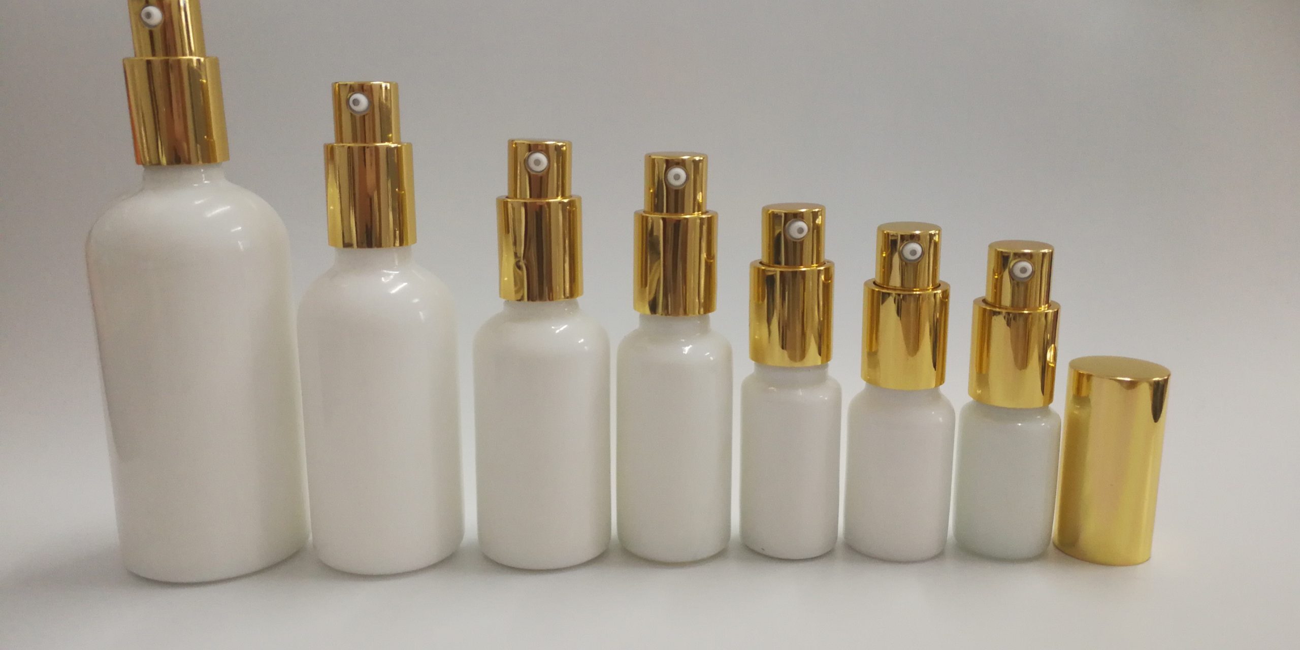 empty Opal White Glass Lotion Bottles For Skincare Serum