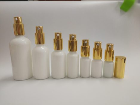empty Opal White Glass Lotion Bottles For Skincare Serum