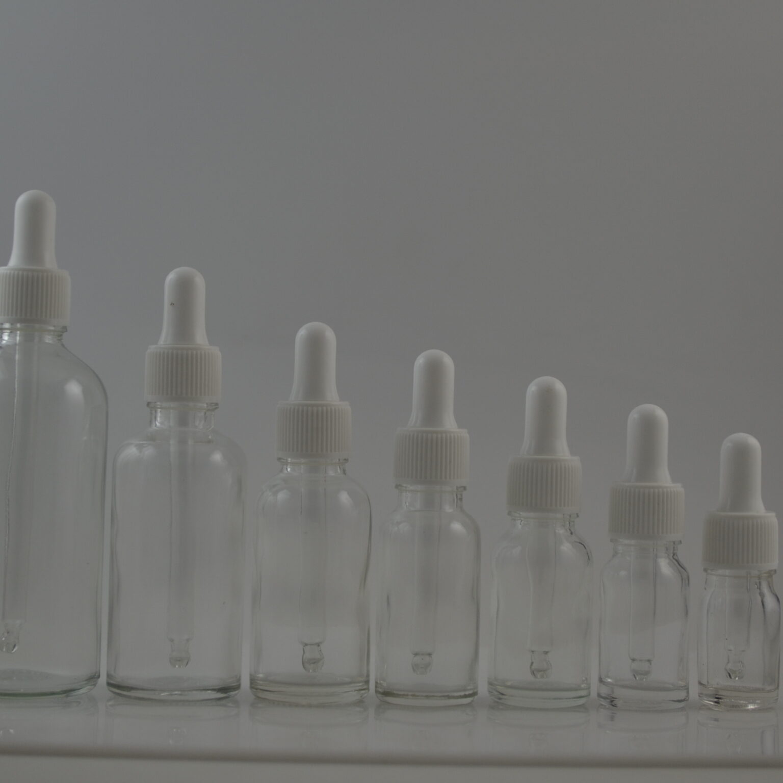 clear Glass Dropper Bottle, Full Size Essential Oil Glass Bottles