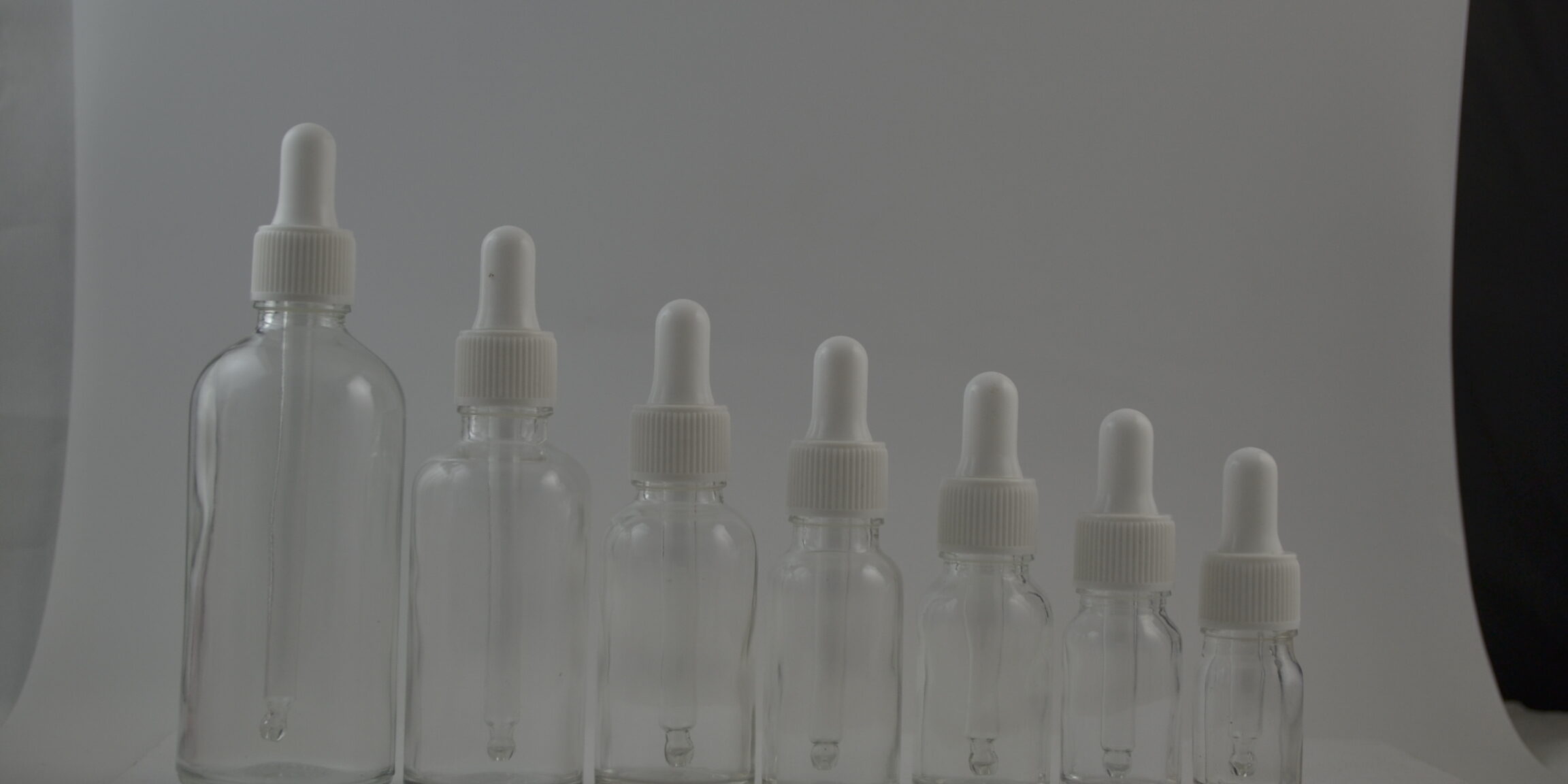 clear Glass Dropper Bottle, Full Size Essential Oil Glass Bottles