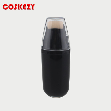 Black Plastic BB Cream Airless Bottle，Roller Plastic Bottle with Sponge Applicator