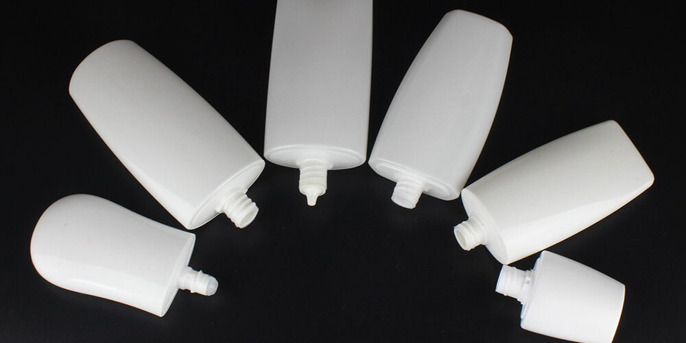Empty White PET Sun Block Cosmetic Cream Bottles
