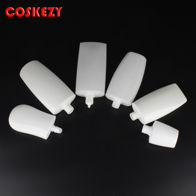 Empty White PET Sun Block Cosmetic Cream Bottles