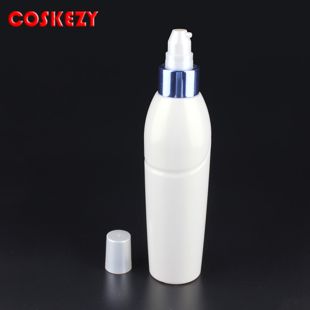 PET Plastic Bottle With Pump, 200ml Hair Oil Cosmetic Packaging