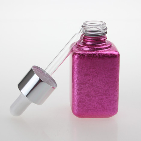 Cheap 30ml Rose Red Glass Bottle With Dropper, Cosmetic Essential Oil Container