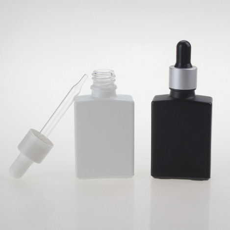 High Quantity 30ml White/Black Essential Oil Glass Dropper Bottle