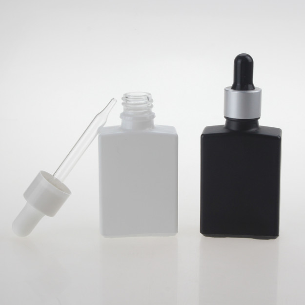 High Quantity 30ml White/Black Essential Oil Glass Dropper Bottle