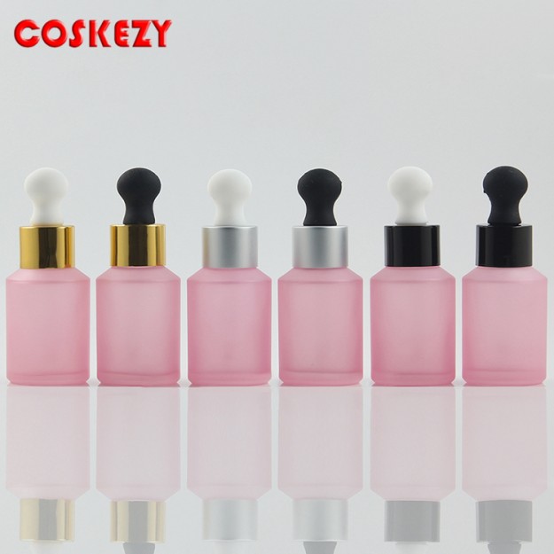 Beauty Pink Skin Care Glass Bottle With Dropper