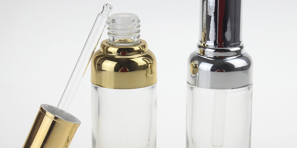 Clear Essential Oil Glass Bottle With Press Cap