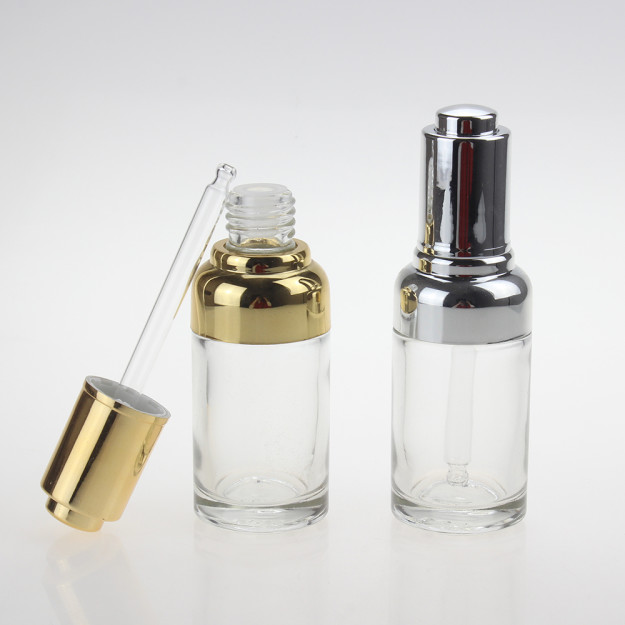 Clear Essential Oil Glass Bottle With Press Cap