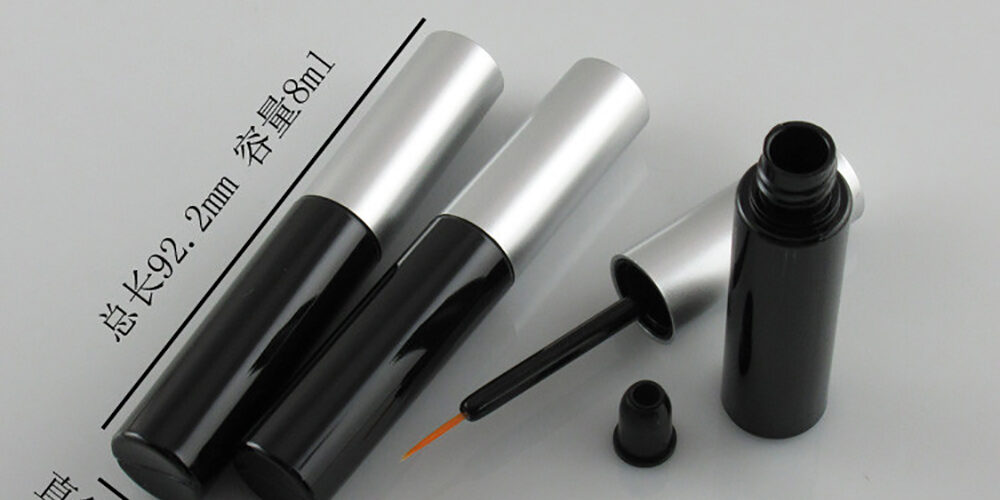 Wholesale Empty Black 8ml Eyeliner Tubes With Silver Cap